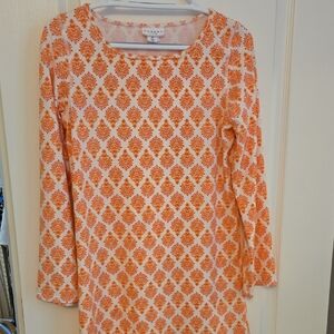 Cabana Life Orange and White Dress Or Cover Up. Like New.